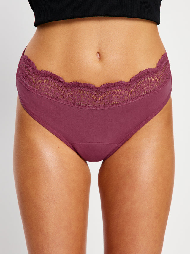 Sensual Hi Waist Bikini Moderate Plum Purple