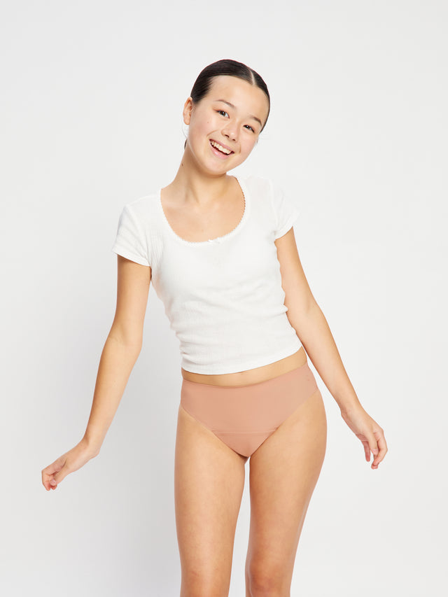 Teen Seamfree Hi-Leg Bikini Moderate Ballet Beige