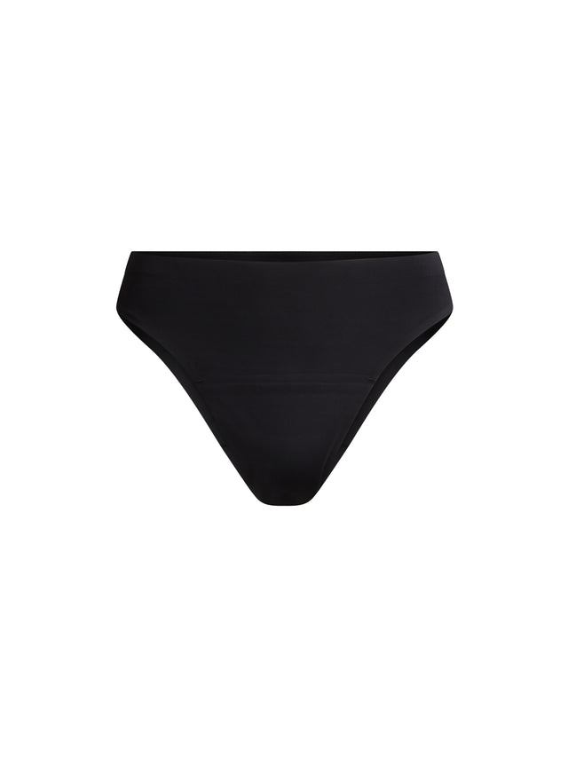 Seamfree Hi-Leg Cheeky Moderate Black
