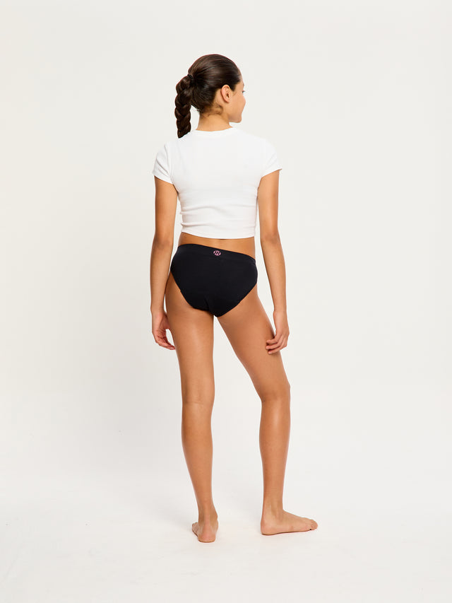Teen Soft Stretch Seamless Hipster Bikini 3 Pack Moderate Black