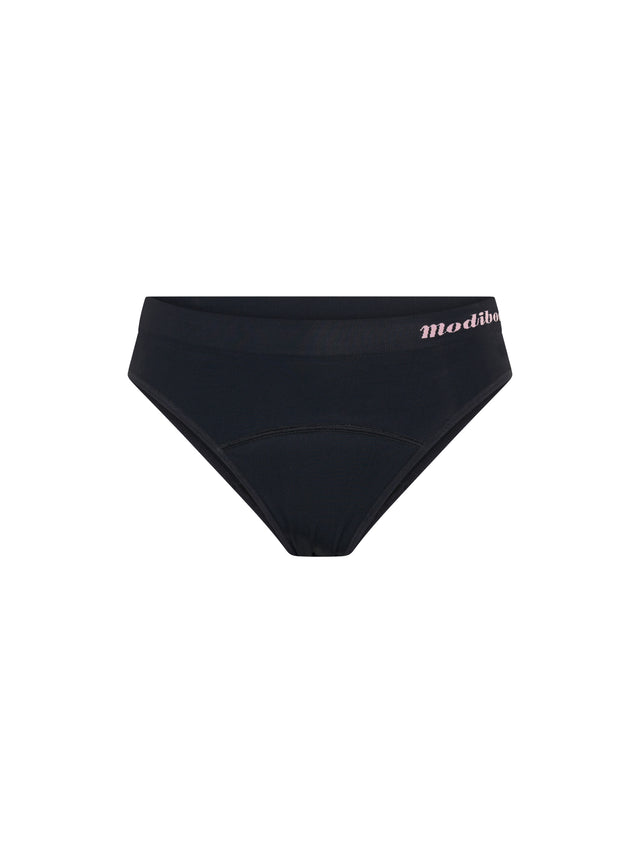 ModiComfort Seamless Teen Hipster Bikini Moderate Black 2 Pack