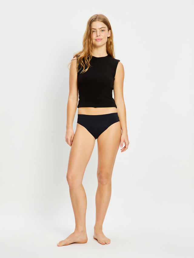 Teen Soft Stretch Seamless Hipster Bikini 2 Pack Moderate Black