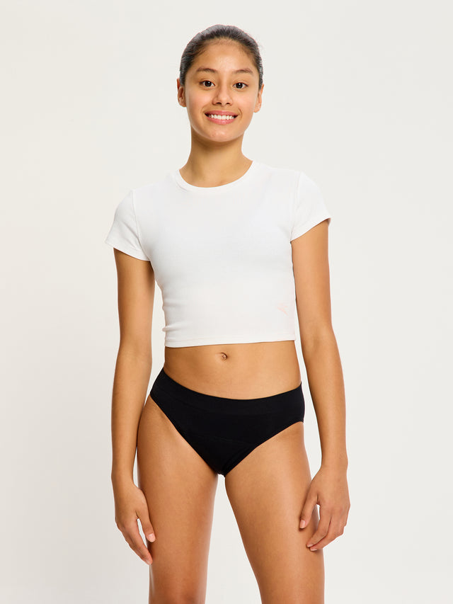 Teen Soft Stretch Seamless Hipster Bikini 2 Pack Moderate Black