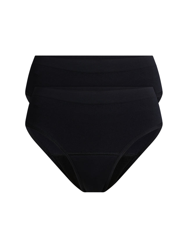 Soft Stretch Seamless Bikini Brief 2 Pack Moderate Black