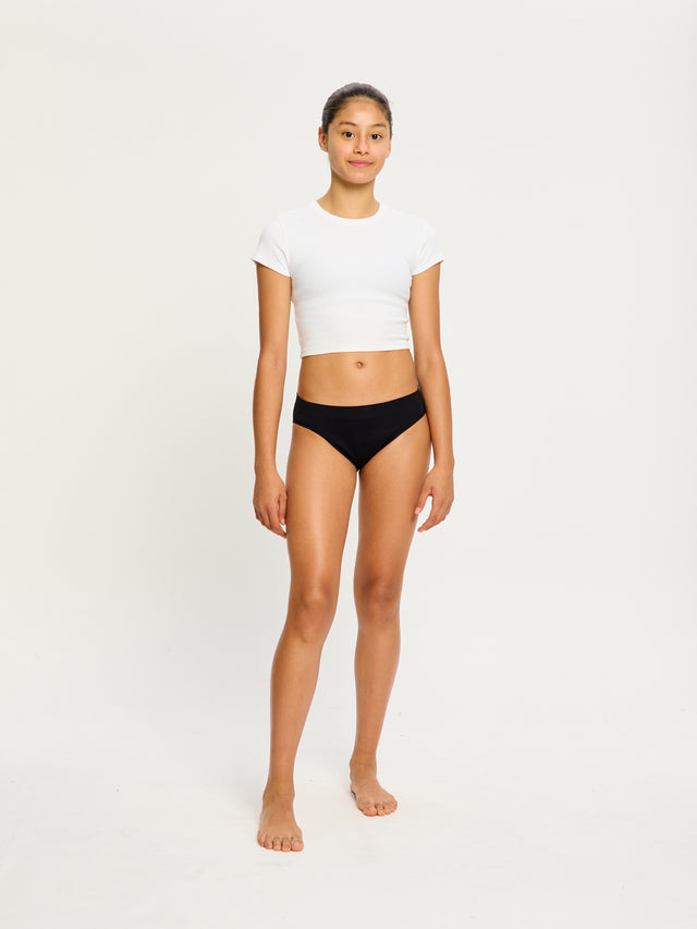 Soft Stretch Seamless Teen Hipster Bikini Moisture Wicking Black