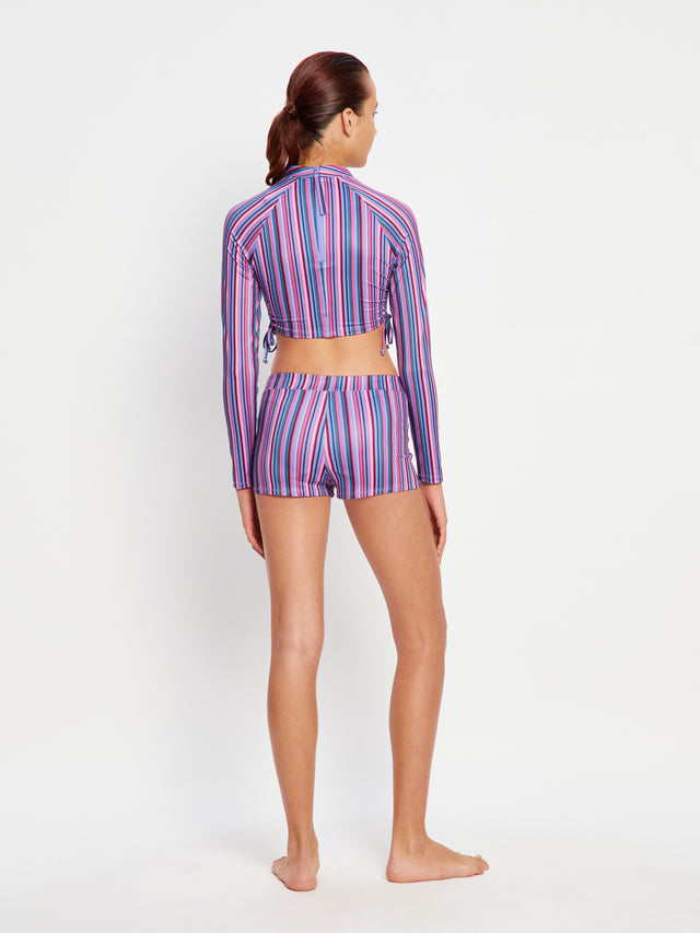 Teen Swimwear Boyshort Super Violet Rose Stripe
