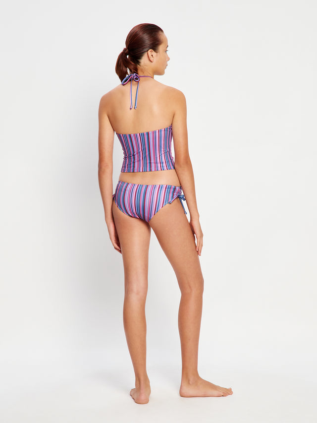 Teen Swimwear Halter Top Violet Rose Stripe