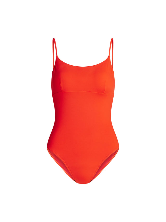 Swimwear String Back One Piece Light Poinciana