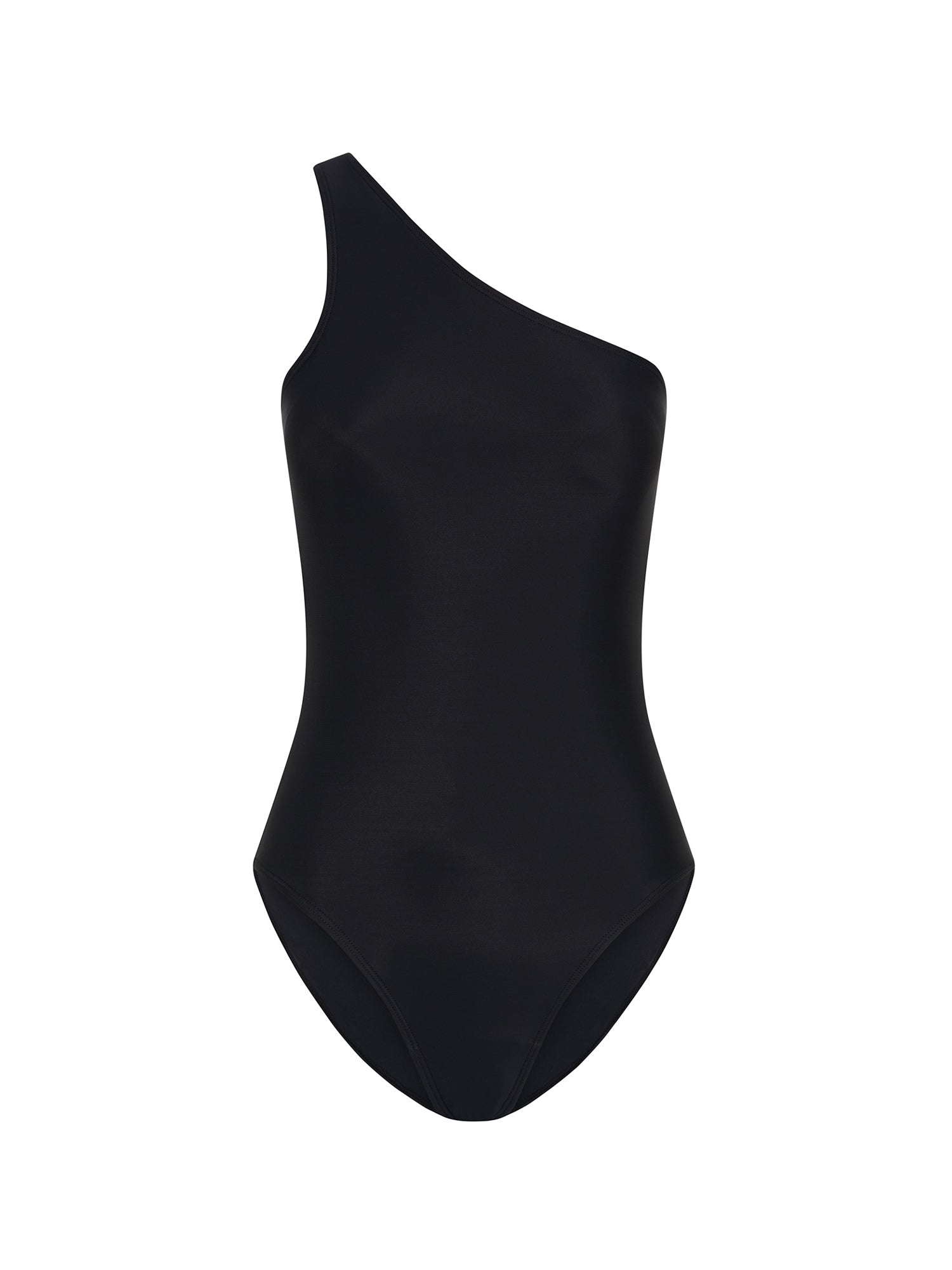 【ＯＭＭＯ】TUCK ONE SHOULDER SWIM WEAR Period Swimwear One-Shoulder One-Piece - Light in Black | Modibodi