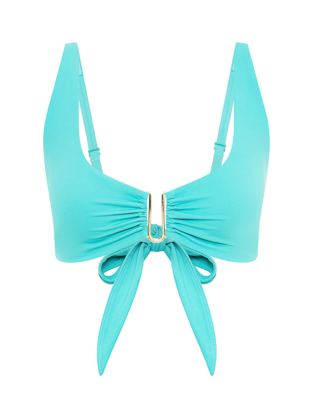 Molokai Swimwear Plunge Tie Back Top Ocean