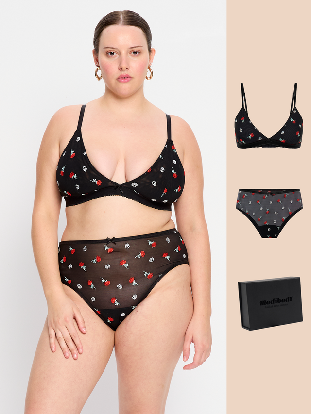 V Day Bralette & Hi Waist Brief Set